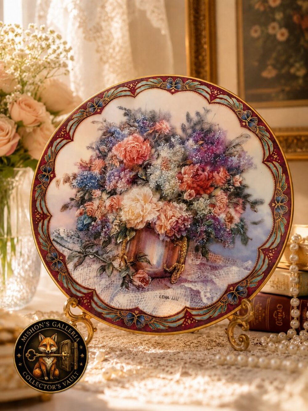 Lena Liu “Magic Makers” Plate W.S. George Ltd Ed 22K Gold Floral Fairy